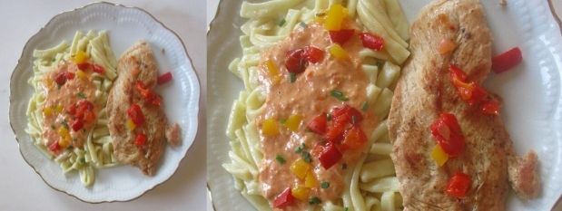 Pâtes à la sauce aux poivrons