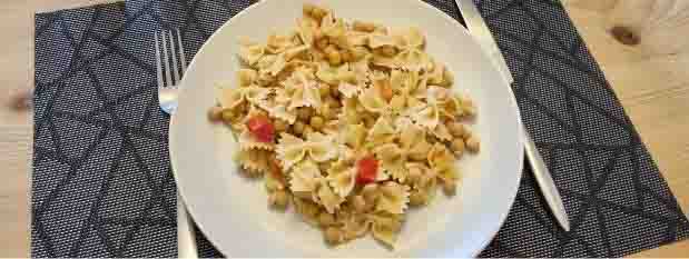 Pâtes aux pois chiches