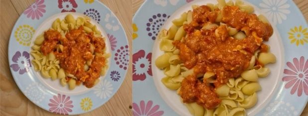 pâtes aux chèvres et à la tomate