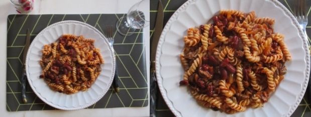 Pâtes au chili corn carne