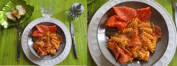 Pâtes onctueuses au chorizo et poireaux