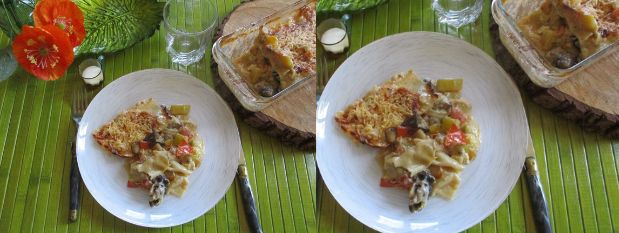 Lasagne ratatouille et crème au chèvre