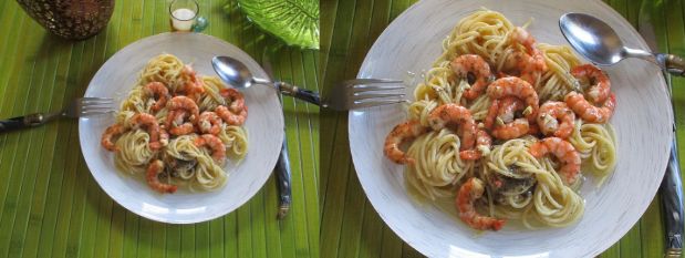 Crevettes marinées citron et basilic