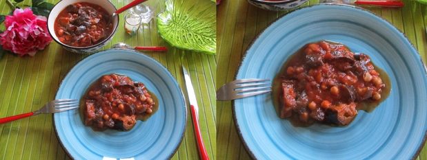 Aubergine et pois chiche en ragoût
