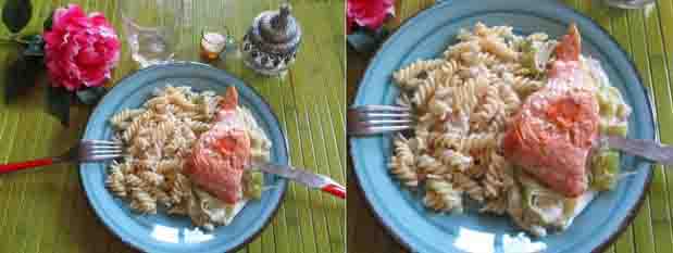 Saumon sur une fondue de poireaux