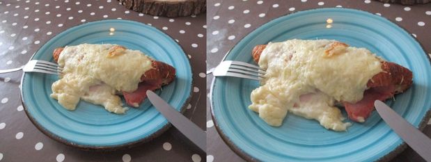 Croissant fourré au jambon