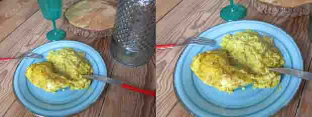 Poulet au riz et crème au curry