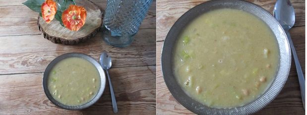 Soupe poireaux pois chiches