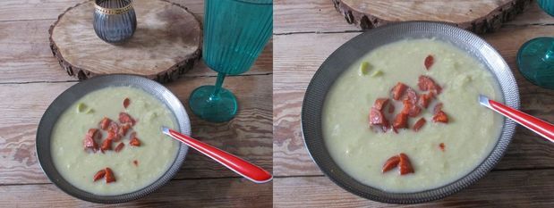 Velouté de poireaux et chorizo