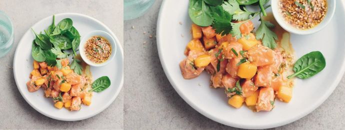 Tartare de saumon à la mangue