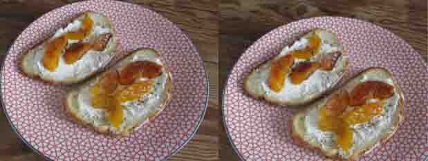 Toast chèvre et pêches