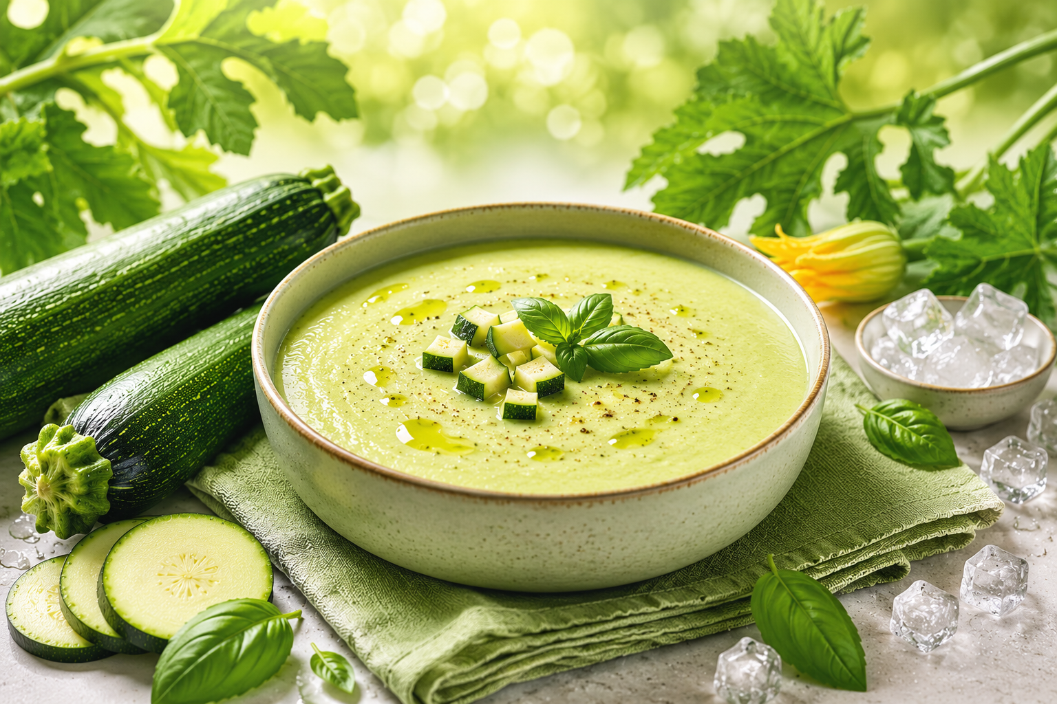 Crème de courgette le potage froid